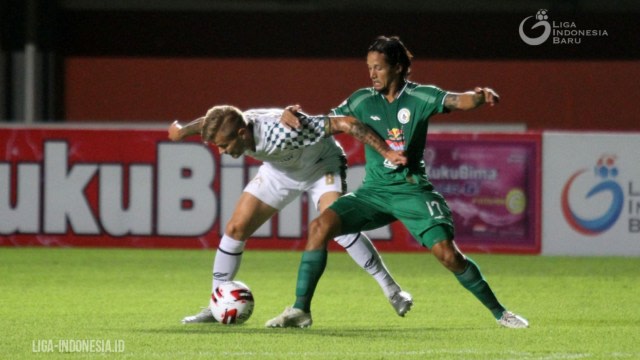 Pertandingan Liga 1 antara PSS Sleman dan Tira-Persikabo.  Foto: Dok. Liga Indonesia.