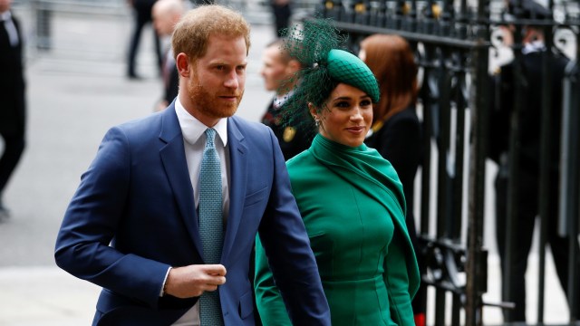 Pangeran Harry dan Meghan Markel tiba pada Commonwealth Service tahunan di Westminster Abbey di London, Inggris Foto: Richard Pohle / Pool via REUTERS