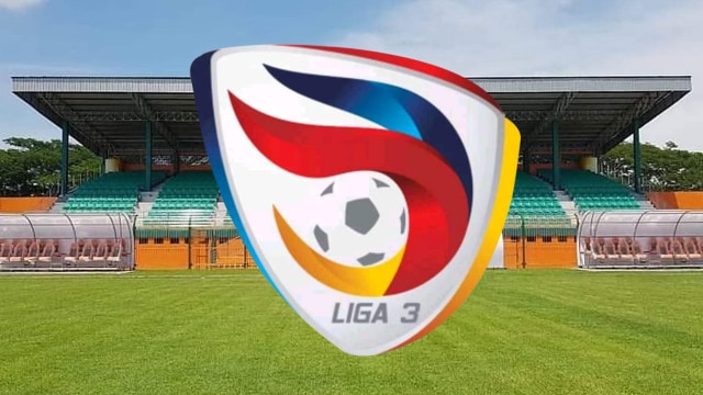 Ilustrasi: Logo Liga 3, dengan gambar latar tribun stadion Letjend H Seodirman Bojonegoro