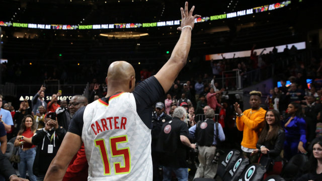 Vince Carter berpamitan dengan NBA. Foto: Jason Getz-USA TODAY Sports via Reuters