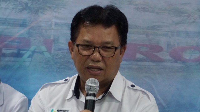 Dirut RSPI Sulianti Saroso dr. Moh. Syahril saat konferensi pers update penanganan pasien corona di RSPI Sulianti Saroso, Jakarta Utara. Foto: Helmi Afandi Abdullah/kumparan 