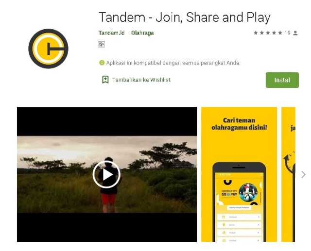 Aplikasi Tandem.id, startup asal Lampung yang sudah dapat diunduh di Google Play Store | Foto : M Adita Putra/Lampung Geh