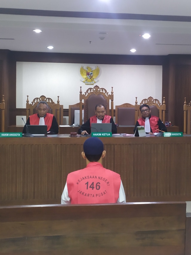 Hermawan Susanto menjalani persidangan di PN Jakarta Pusat, Kamis (12/3).
 Foto: Maulana Ramadhan/kumparan 