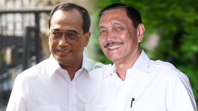 Budi Karya Sumadi dan Luhut Binsar Panjaitan. Foto: Kevin S. Kurnoianto/kumparan dan ANTARA FOTO/Wahyu Putro A