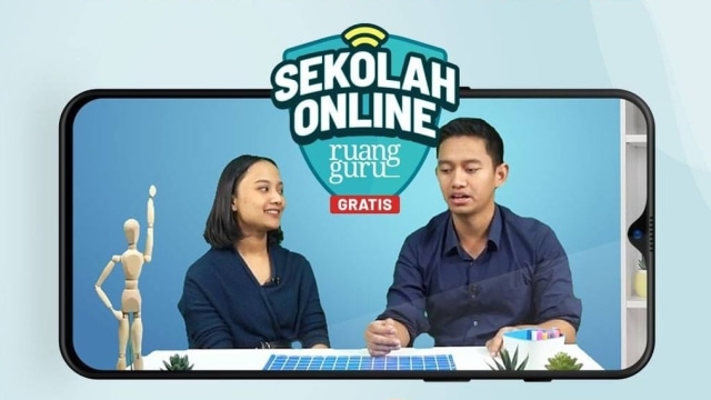 Kelas online gratis Ruangguru. Foto:  Instragram / @ruangguru