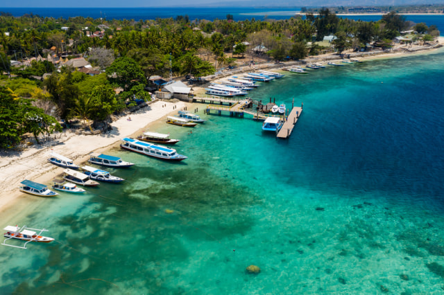 Gili Air dilihat dari atas ketinggian Foto: Shutter Stock