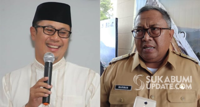 Wali Kota Sukabumi Achmad Fahmi dan Bupati Sukabumi Marwan Hamami. | Sumber Foto:Istimewa