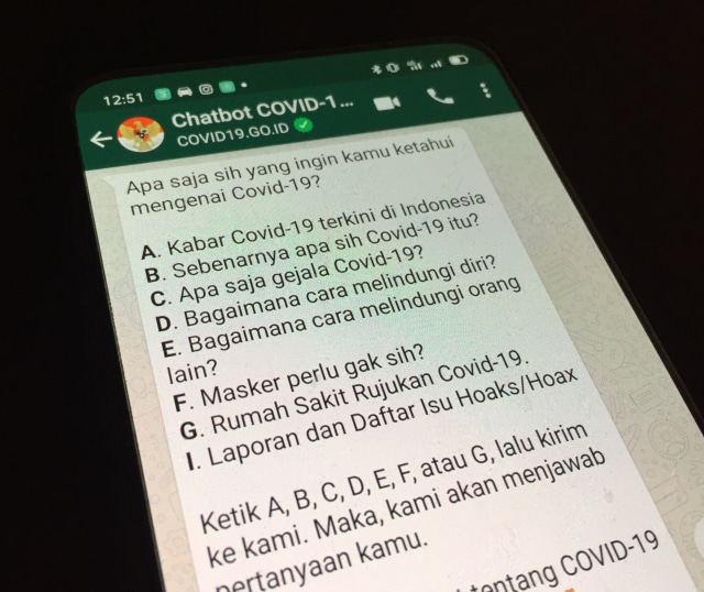 Chatbot lawan hoax COVID-19 Kominfo Foto: Astrid Rahadiani Putri/kumparan