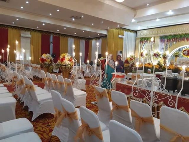 Resepsi pernikahan anggota polisi di Banda Aceh digelar tanpa tamu undangan demi mencegah penyebaran corona, Selasa (24/3). Foto: Facebook/Khairul Fahmi