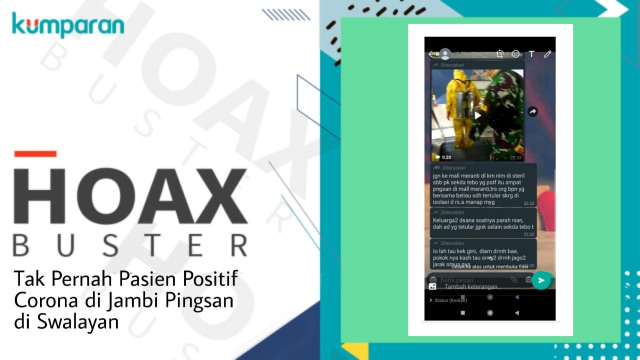 Hoaks Pasien Positif Corona di Jambi Pernah Pingsan di Swalayan. Foto: Dok. Istimewa