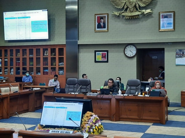Rapat kerja komisi IX DPR bersama Menkes Terawan dan Kepala Gugus Tugas Penanganan COVID-19 Doni Monardo secara virtual. Foto: Dok: Komisi IX