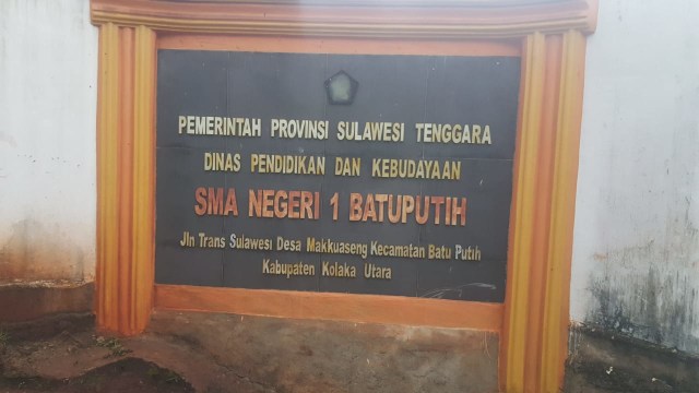 SMAN 1 Batuputih berada di Jalan Trans Sulawesi, Desa Makkuaseng, Kecamatan Batu Putih, Kabupaten Kolaka Utara (Kolut), Sulawesi Tenggara (Sultra). Foto: Dok.Istimewa
