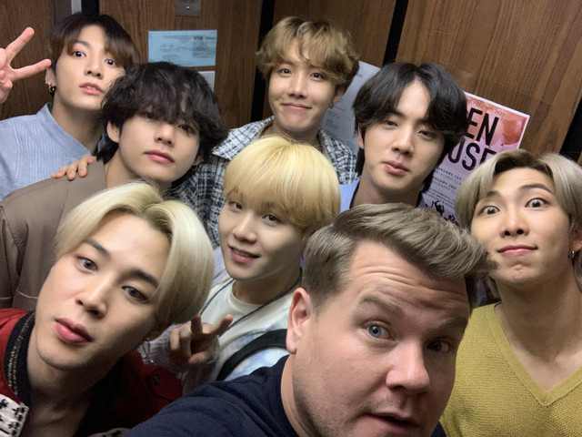 BTS dan James Corden. Foto: Twitter @JKCorden