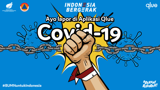 Masyarakat bisa melaporkan berbagai isu Covid-19 melalui Aplikasi QlueApp