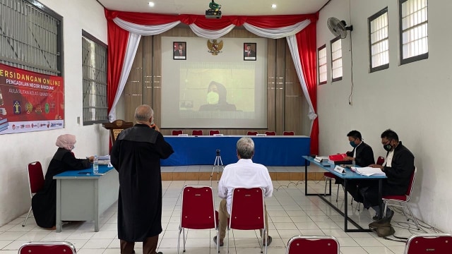 Rutan Bandung menggelar sidang secara virtual untuk mencegah penyebaran corona. Foto: Dok. Istimewa