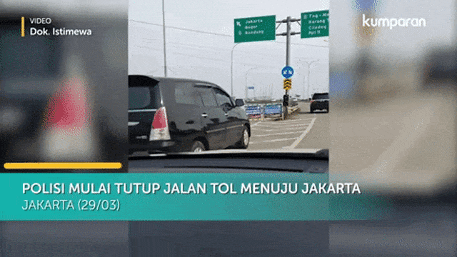 Polisi Mulai Tutup Jalan Tol Menuju Jakarta (29/03/2020) Foto: Dok. Istimewa