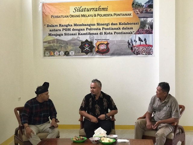 Kunjungan Polresta Pontianak dengan POM Kalbar, dalam rangka jalin kerjasama ciptakan kamtibmas Kota Pontianak. Foto: Dok Hi!Pontianak