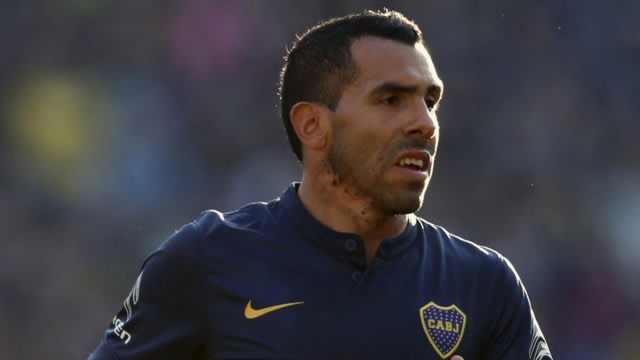 Tevez pada laga debut kedua bersama Boca. (Foto: Reuters/Marcos Brindicci)