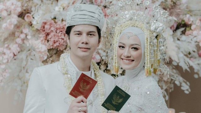 Akad nikah Muhammad Najauta dan Mega Iskanti. Foto: Instagram/@megaiskanti