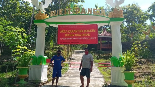 Area karantina di Dusun Ngajaran, Sidomulyo, Bambanglipuro, Bantul Foto: Dok. Soni