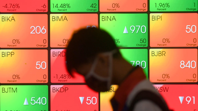 Ilustrasi pergerakan saham. Foto: NTARA FOTO/Akbar Nugroho Gumay