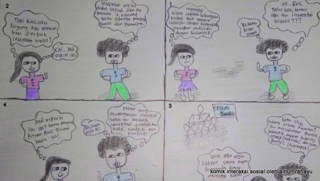 Contoh komik Sosiologi mengenai materi Interaksi Sosial. Foto: ainun rahayu/kumparan