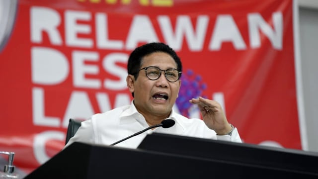 Menteri Desa, Pembangunan Daerah Tertinggal dan Transmigrasi Abdul Halim Iskandar saat rapat sosialisasi program bantuan langsung tunai (BLT) dana desa. Foto: Humas Kemendes PDTT/Mugi