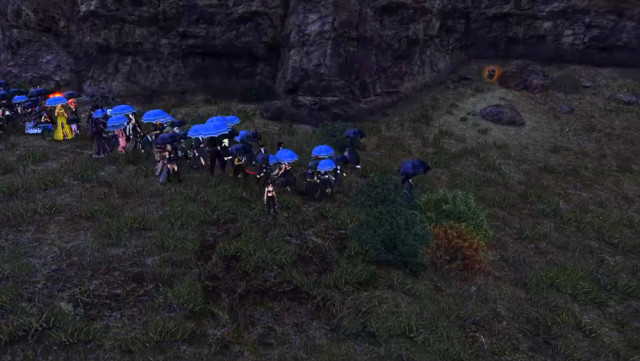 Upacara pemakaman di Final Fantasy XIV untuk teman gamer yang meninggal akibat COVID-19. Foto: YouTube: Kelamir