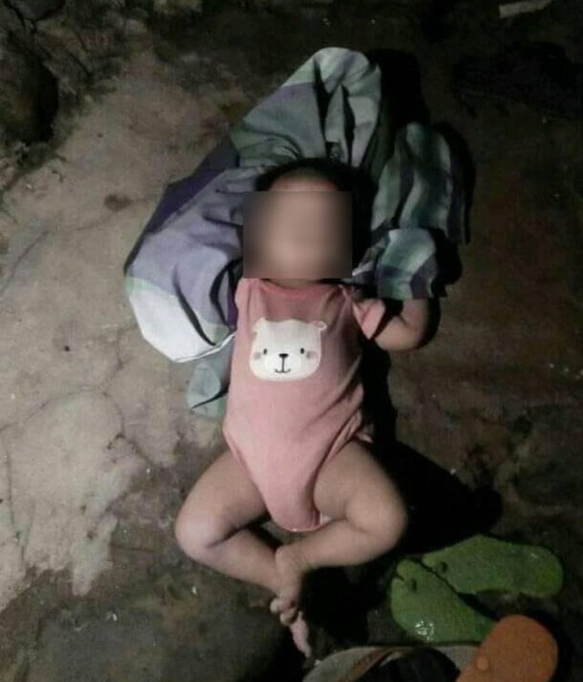 Bayi yang ditemukan warga di Dusun Mirring, Polewali Mandar, Sulawesi Barat. Foto: Dok. Istimewa