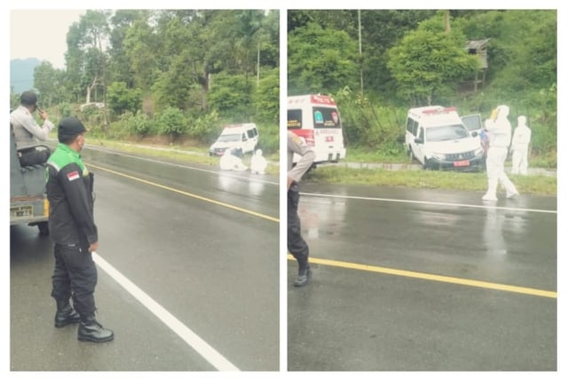 Ambulans yang kecelakaan. Dok. Ditlantas Polda Aceh