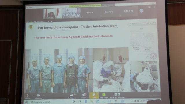 Suasana webinar antara dokter China dan dokter Indonesia. Foto: Dok. KBRI Beijing