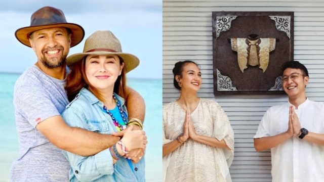 Ari Sihasale, Nia Zulkarnaen, Dimas Anggara, dan Nadine Chandrawinata. Foto: instagram @alenia259 dan @nadinelist