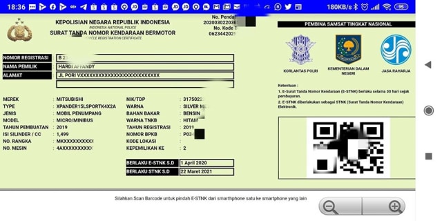 Data kendaraan dan pemilik kendaraan di Samolnas milik Hardi Affandi. Foto: Hardi Affandi