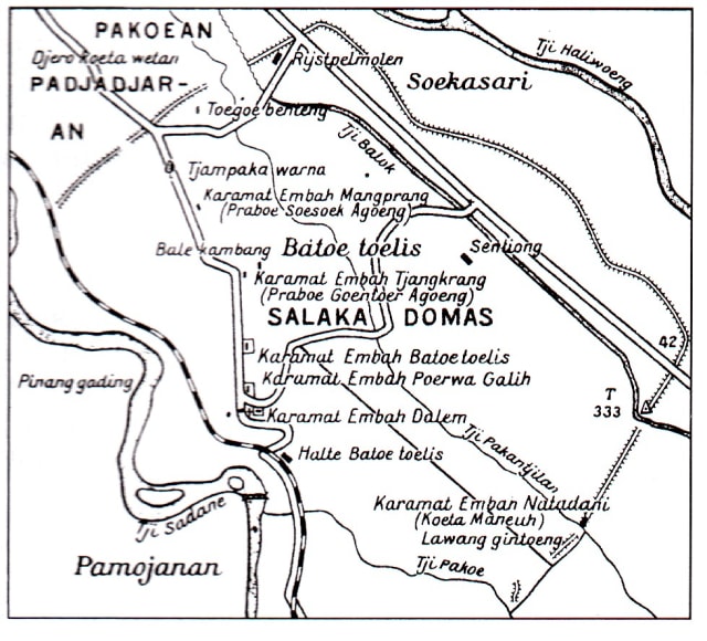 Peta lokasi kerajaan Pajajaran. Foto: Wikipedia