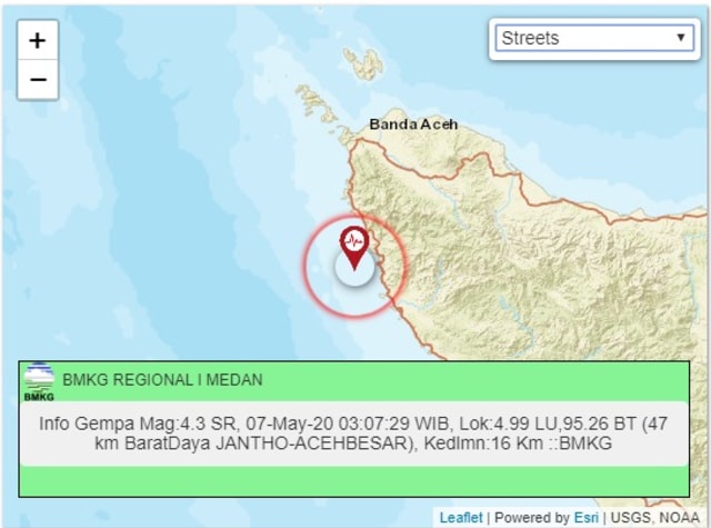 Lokasi gempa. Dok. BMKG