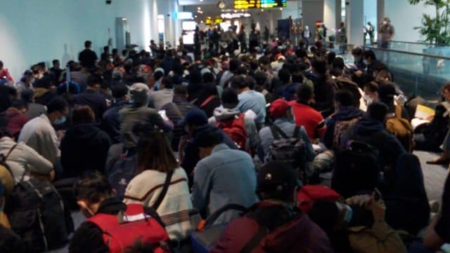 401 WNI yang bekerja sebagai ABK di 3 kapal pesiar luar negeri menumpuk di Bandara Soekarno-Hatta. Foto: Istimewa