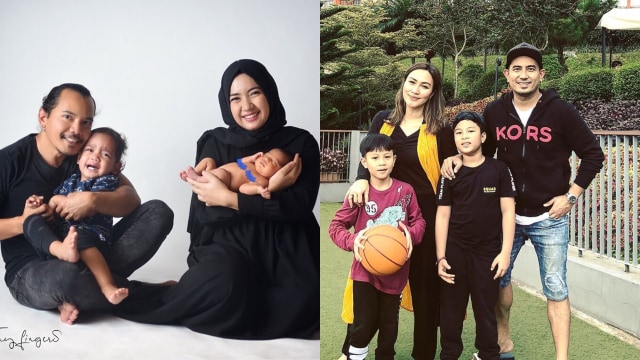 Keluarga Cella kotak dan Rio Febrian. Foto: Instagram @cellanadalam dan @riofebrian25