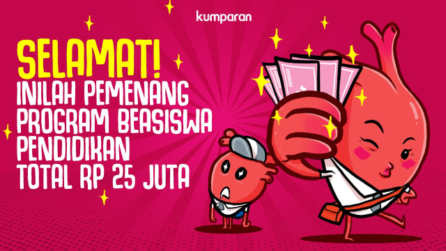 Pengumuman pemenang Program Beasiswa Pendidikan kumparan.  Foto: Dok. kumparan