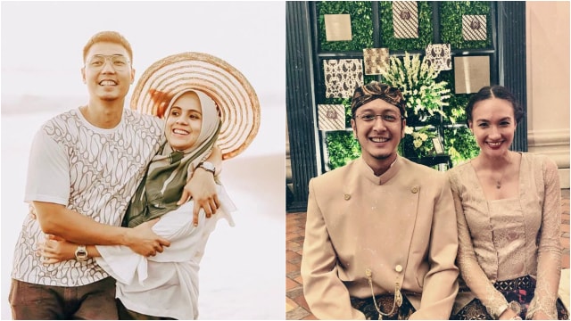 Rizky Kinos, Nycta Gina, Dimas Anggara, dan Nadine Chandrawinata. Foto: Instagram/@missnyctagina dan @nadinelist