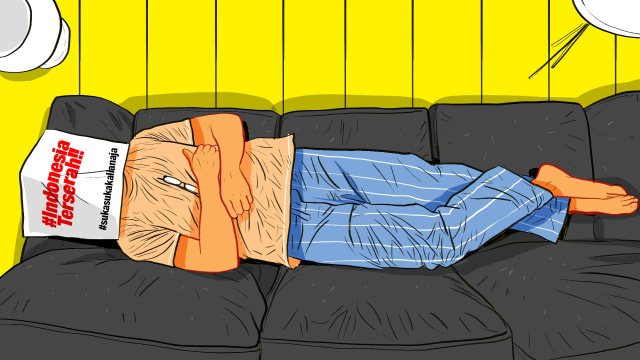 Ilustrasi kaum rebahan. Foto: Dok: Indra Fauzi/kumparan.