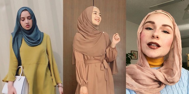Inspirasi hijab pashmina untuk lebaran di rumah aja. Foto: dok. Instagram/ @summeralbarcha @citraciki @maryamsescapades