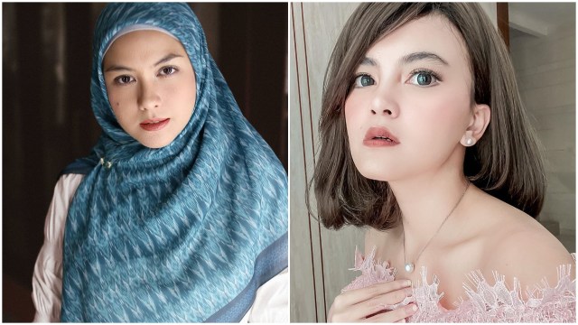 Revalina S. Temat dan Tania Putri, artis yang pilih berhenti dari dunia hiburan setelah menikah. Foto: Instagram @vatemat dan @taniaputri1707