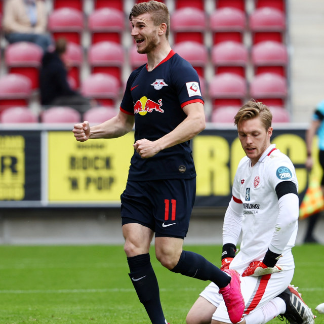 Pemain RB Leipzig, Timo Werner, semakin tajam. Foto: REUTERS/Kai Pfaffenbach