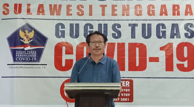 Juru Bicara Gugus Tugas COVID-19 Sultra, La Ode Rabiul Awal. Foto: Tangkapan layar video.