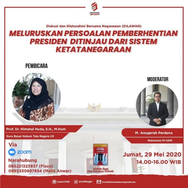 Poster diskusi komunitas di FH UGM setelah diganti judul.  Foto: Dok. Istimewa