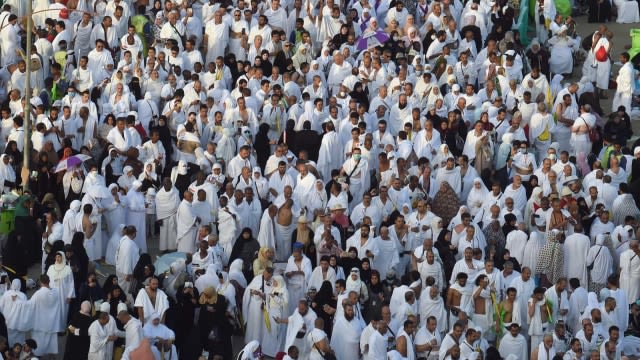 Jemaah haji memadati Padang Arafah untuk melaksanakan Wukuf. Foto: AFP/FETHI BELAID