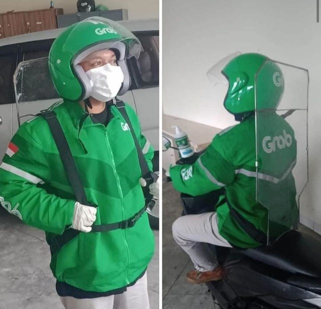 Ilustrasi partisi atau papan sekat ojek online. Foto: dok. Istimewa