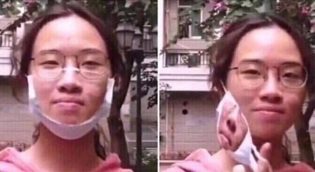 5 potret masker nyeleneh. (Foto: Twitter/@dhafahapus)