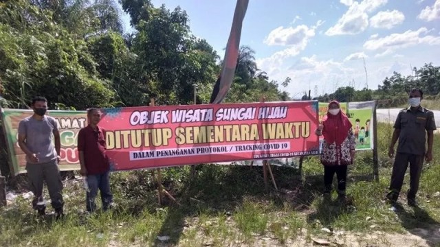 Sungai Hijau di Riau ditutup lagi. Foto: Dok. Satgas COVID-19 Riau