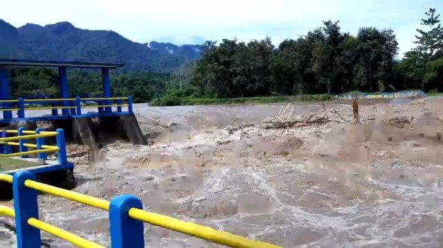 Lima desa di di Kecamatan Bone, Kabupaten Bone Bolango, Gorontalo, terendam banjir.Kamis, (11/6). Foto: Dok istimewa